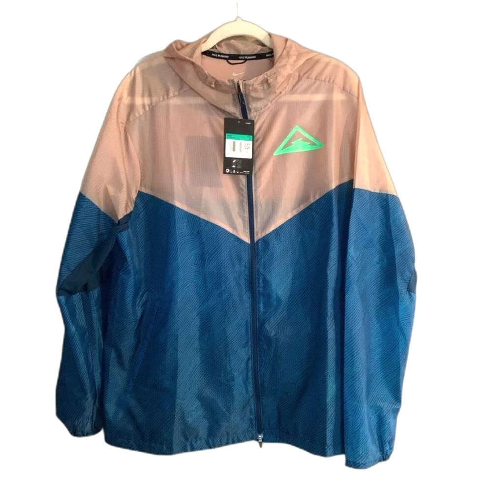 Mens NWT NIKE TRAIL Wind Runner CQ7961 full zip hooded jacket size XL